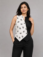 Contrast Bloom sleeveless Vest