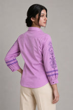 Floral Embroidery Lace Shirt