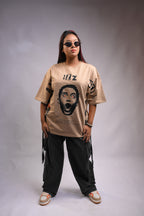 All Izz Well Oversized Beige T-Shirt