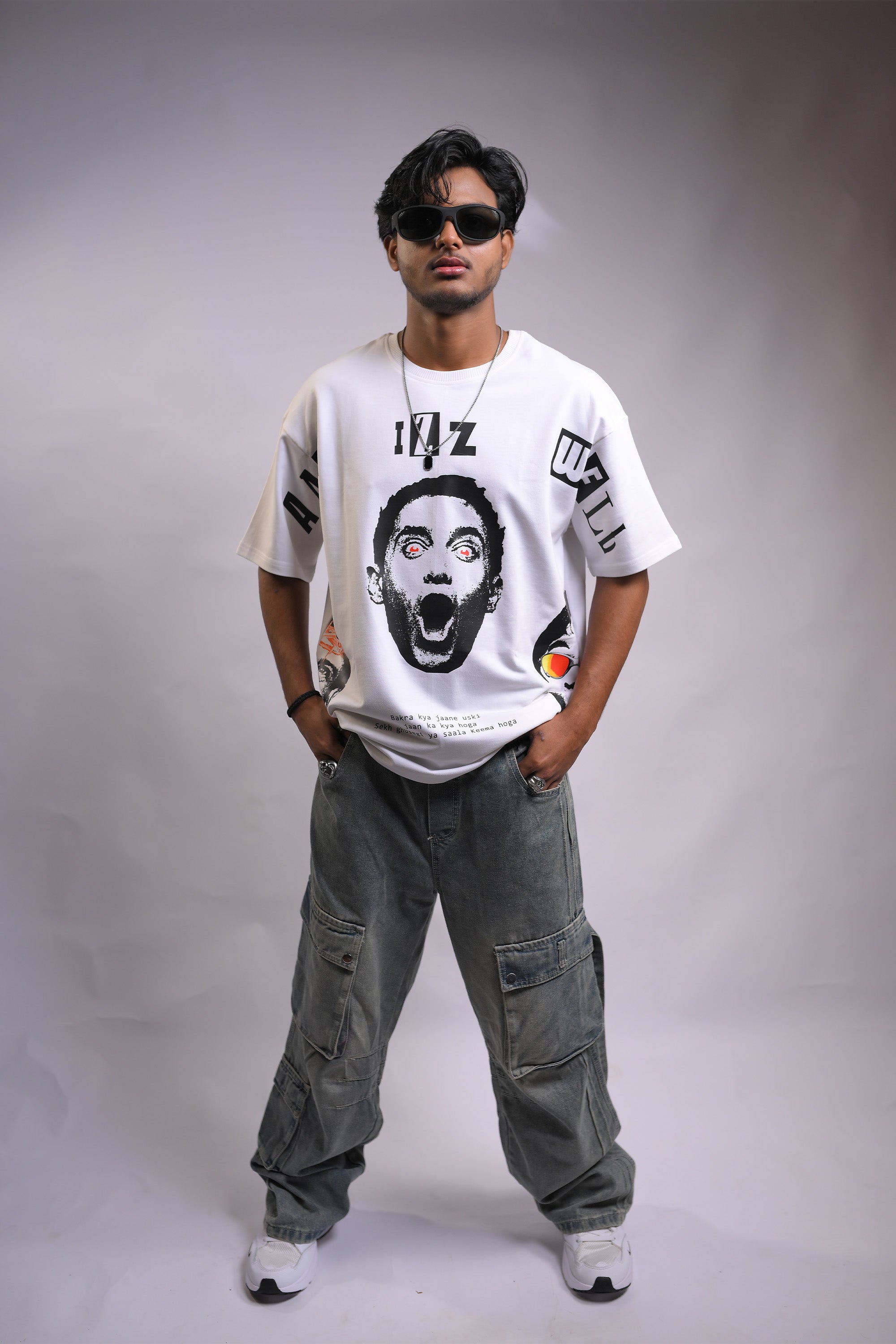 All Izz Well Oversized White T-Shirt