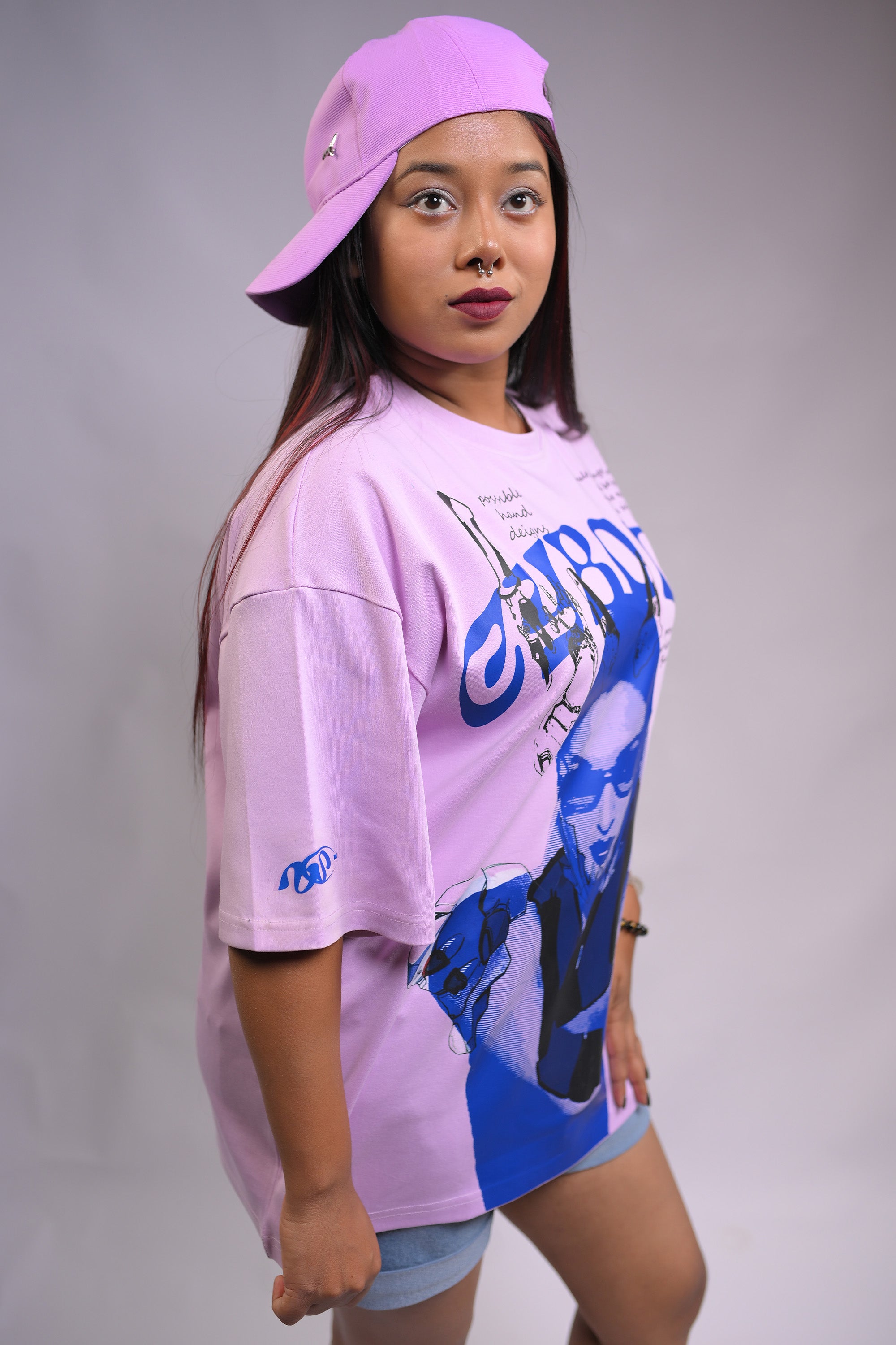 Cyborg Aishwarya Oversized Lilac T-Shirt