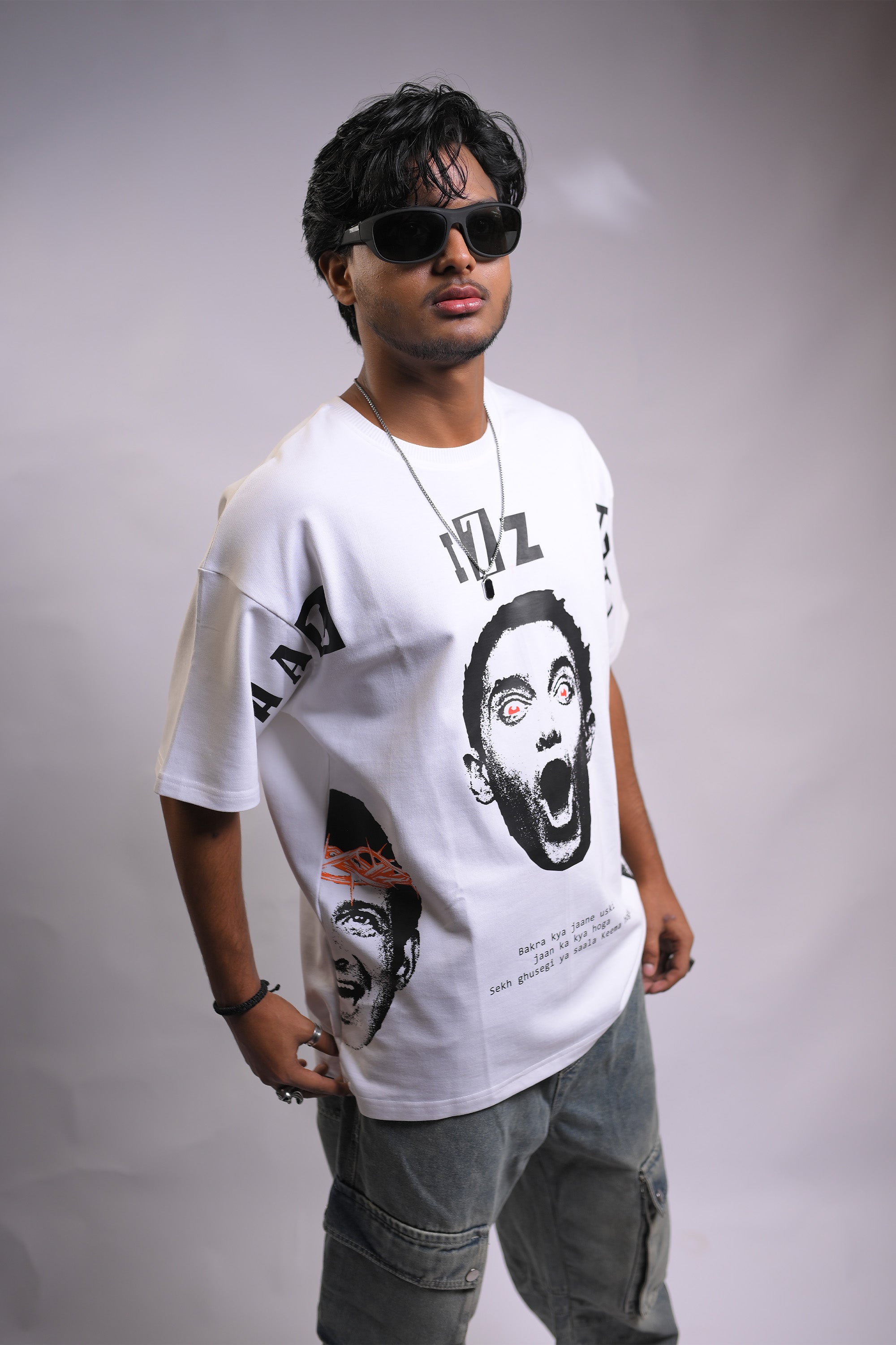 All Izz Well Oversized White T-Shirt