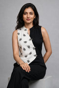 Contrast Bloom sleeveless Vest