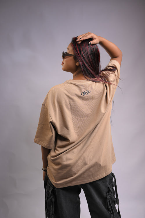 All Izz Well Oversized Beige T-Shirt