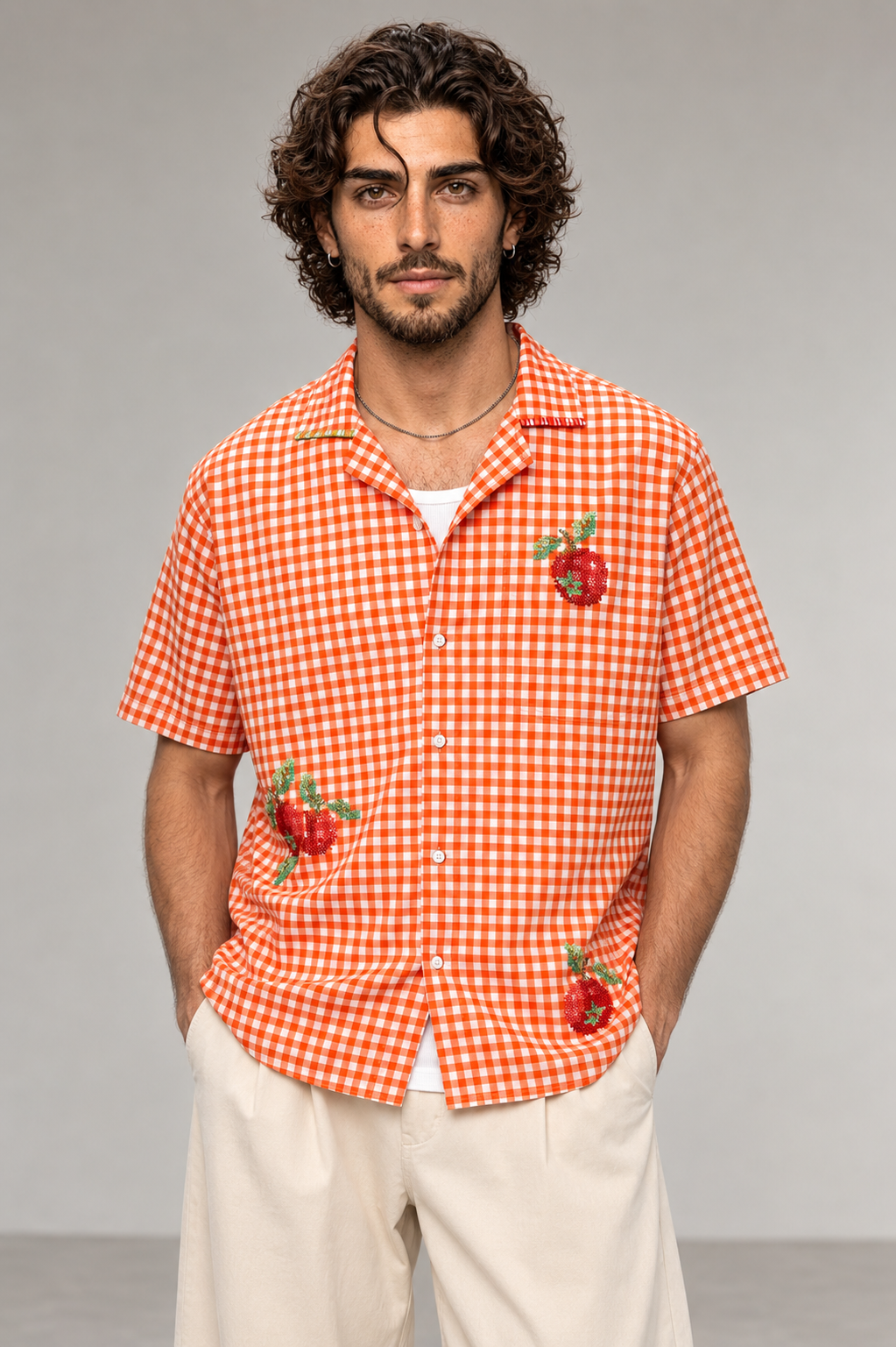 The Gingham Orchard Embroidery Shirt