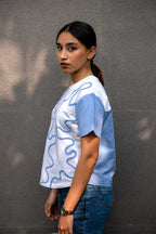 Cloudy Doodle Patch Top