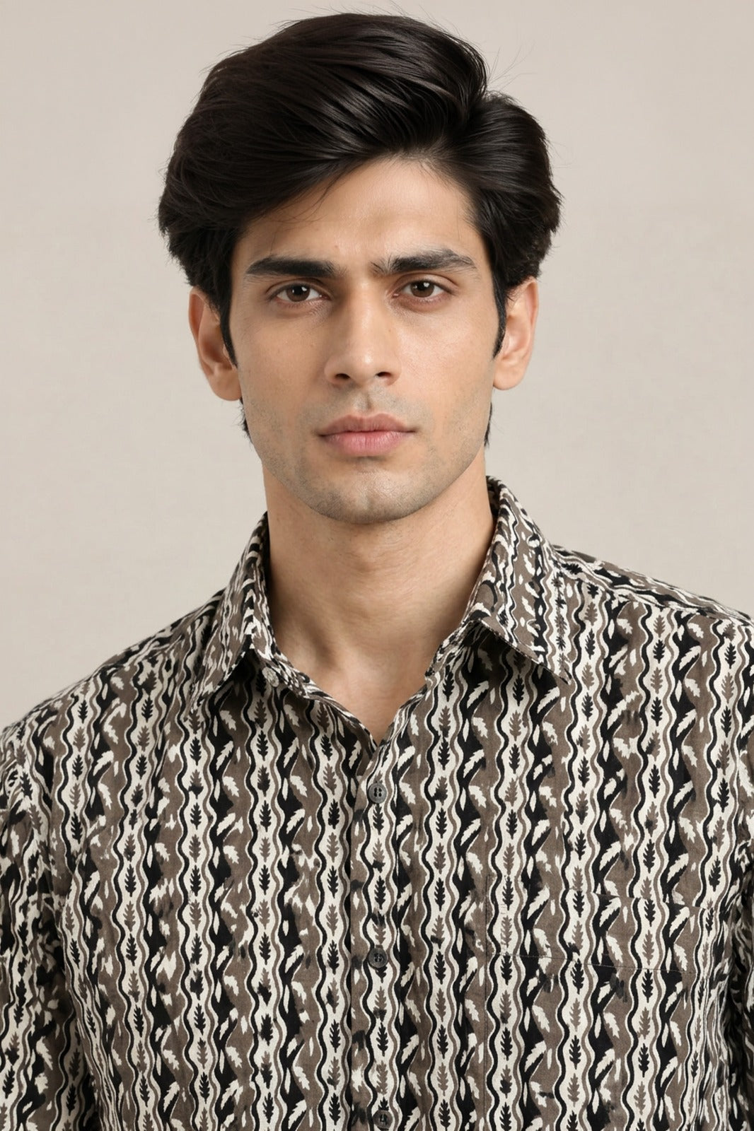 Leaf & Line Printed Shirt