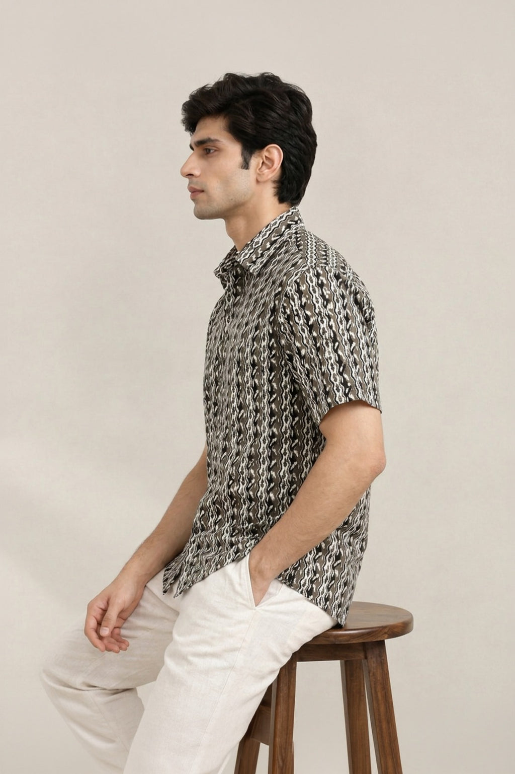 Leaf & Line Printed Shirt