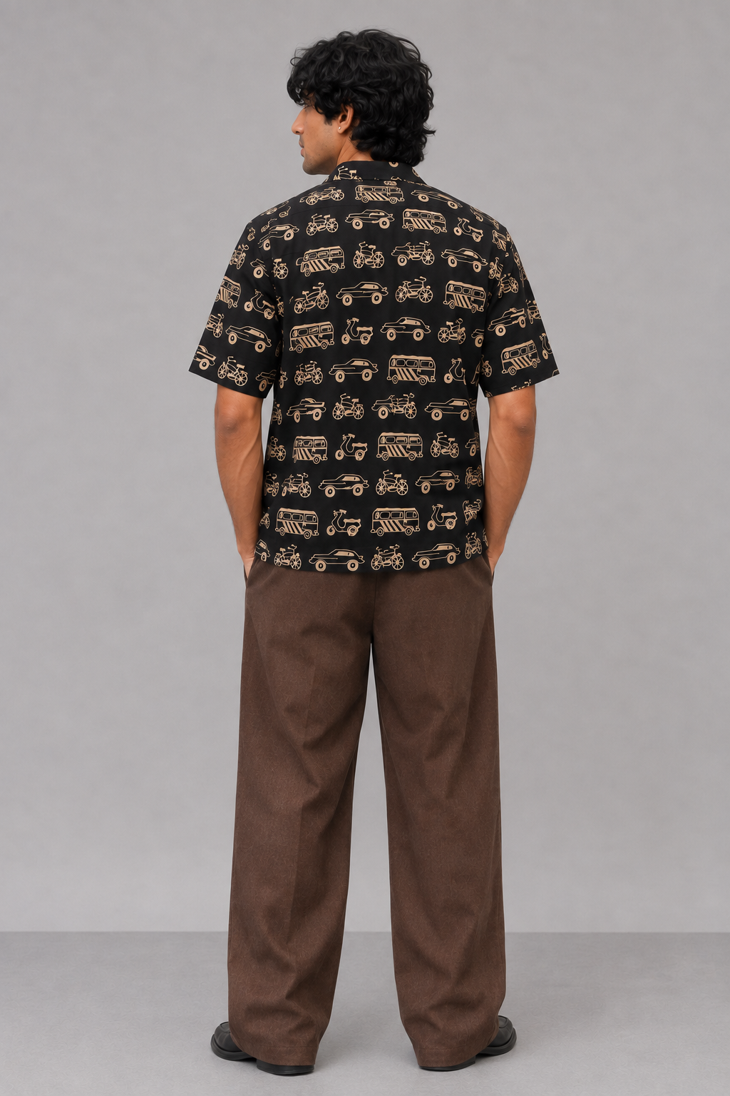 Retro Ride Regular Cotton Printed  Shirt