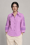 Floral Embroidery Lace Shirt