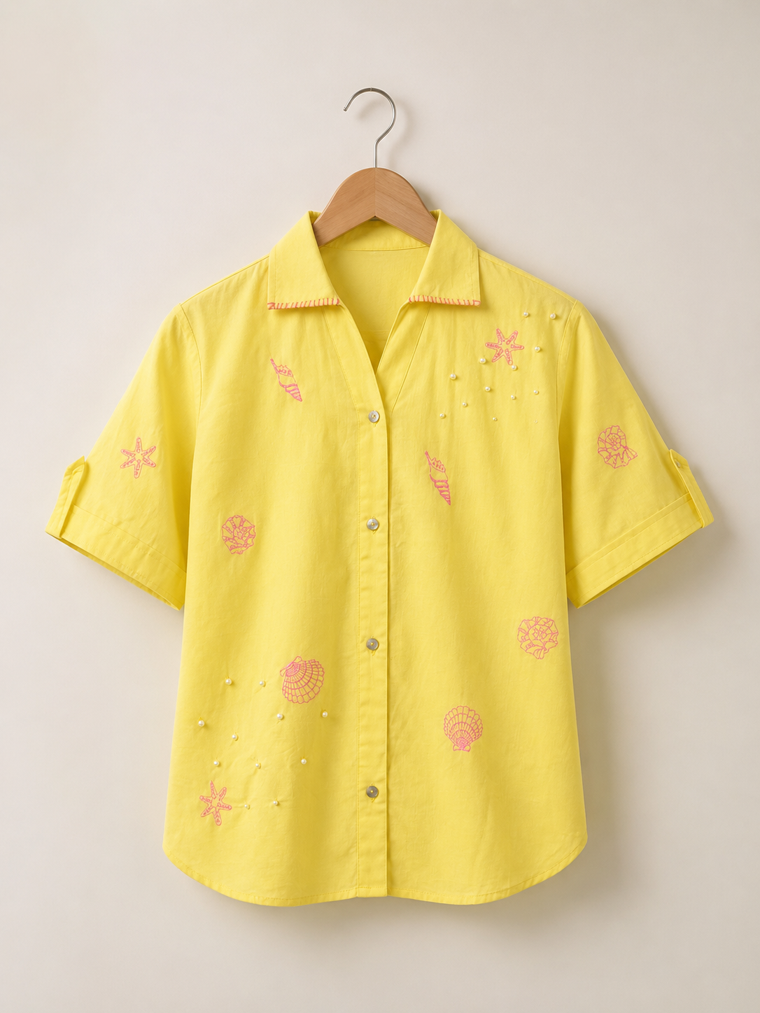 Marina Pearl Embroidery  Shirt