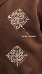 The Umber Embroidered Regular Unisex Shirt