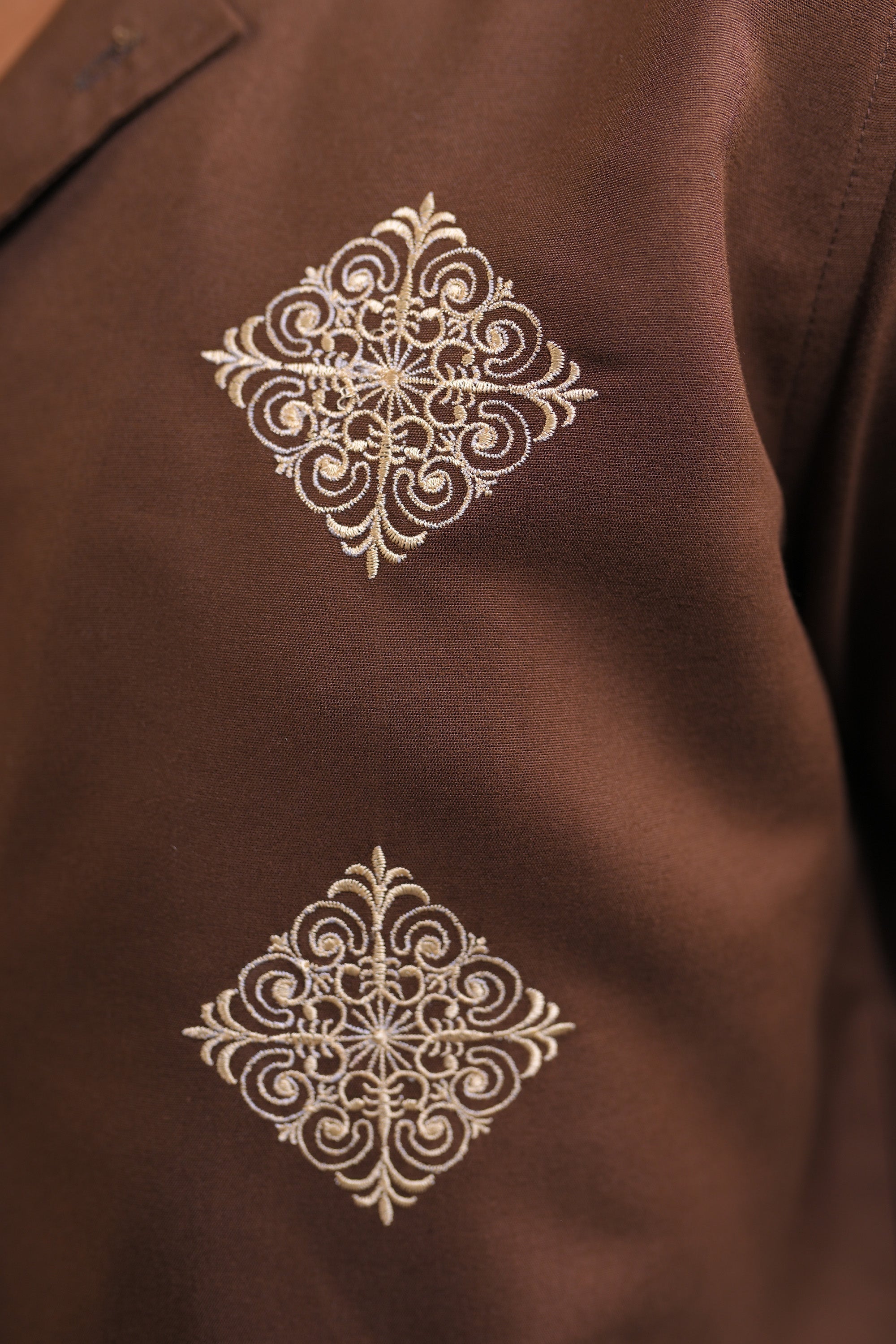 The Umber Embroidered Regular Unisex Shirt