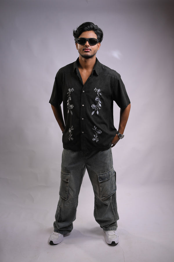 The Noir Bloom Oversized Unisex Shirt