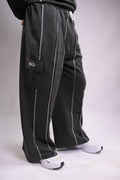 Linear Stitch Wide-Leg Pants