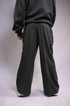 Linear Stitch Wide-Leg Pants