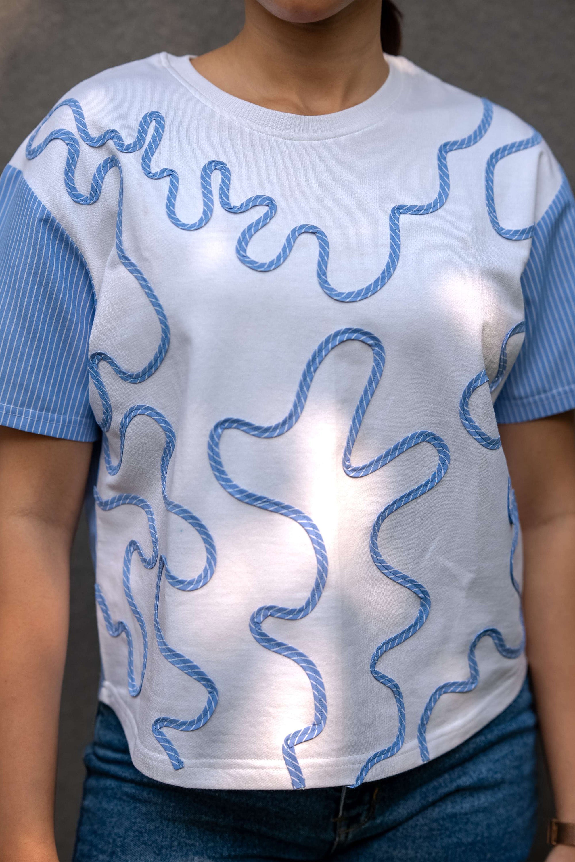 Cloudy Doodle Patch Top