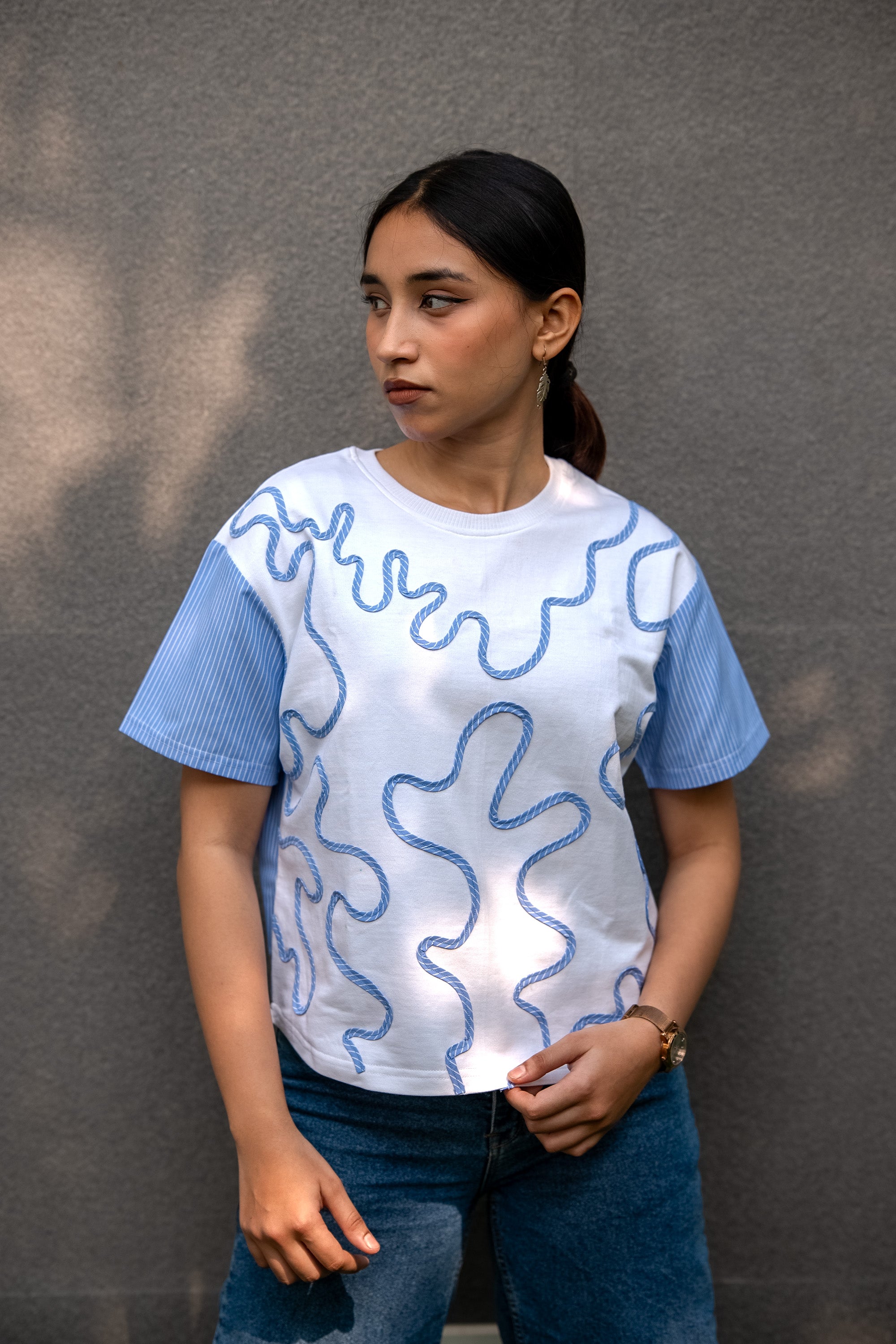 Cloudy Doodle Patch Top