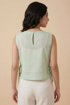 Pearl Pintuck Side-Tie  Mint Bib