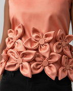 Floral Élan Coral Pink Top
