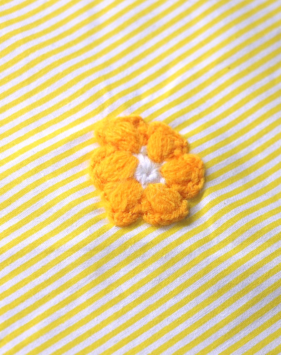 Yellow tie-up lace top