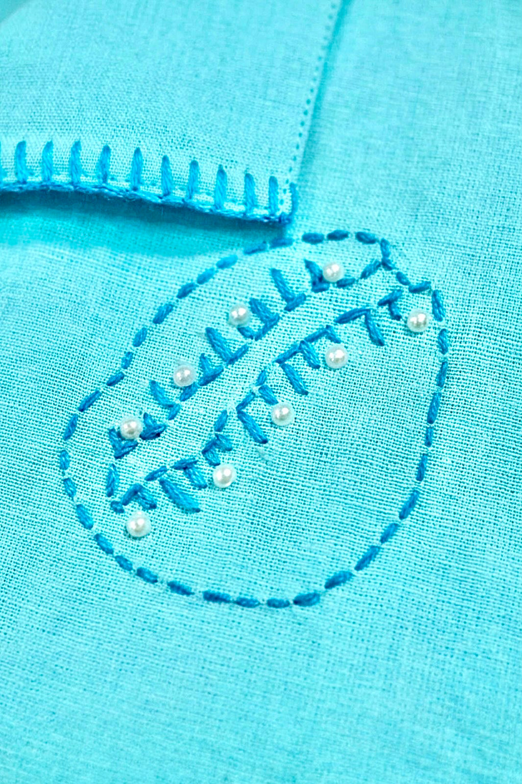 Seabreeze Pearl Hand Embroidery Shirt