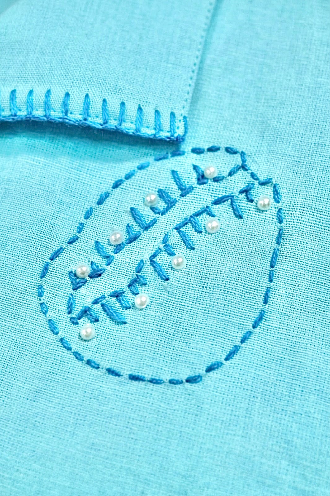 Seabreeze Pearl Hand Embroidery Shirt