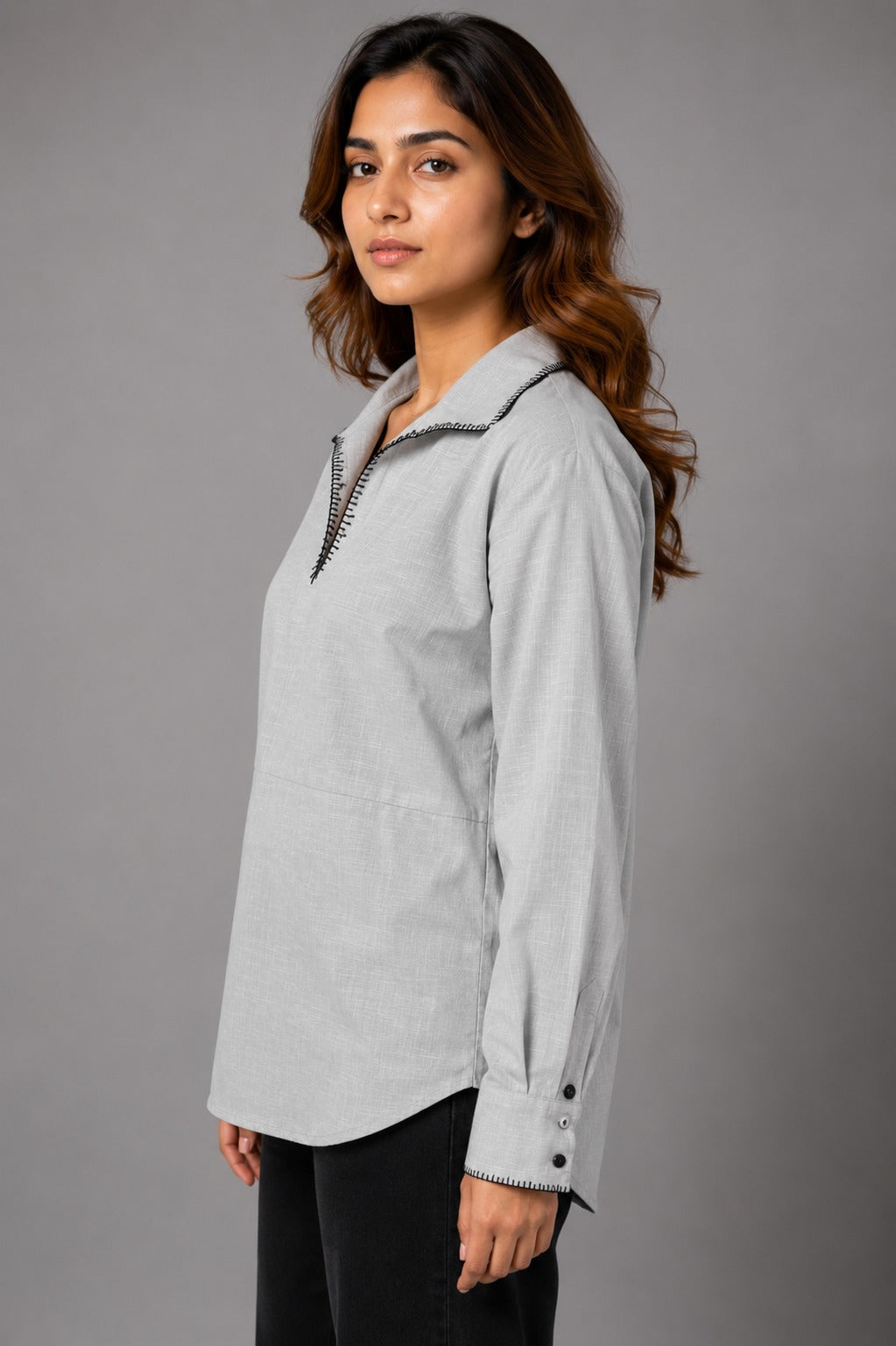 IGreyline Linen Hand-Stitch Women's Short  Tunic