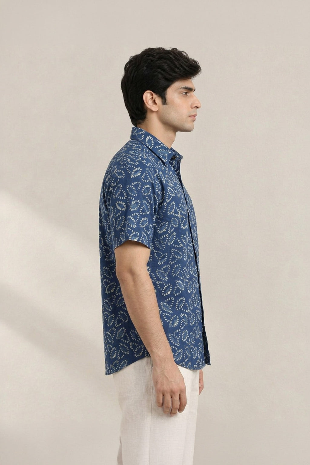 Organic Rhythm Ajrakh Indigo Shirt