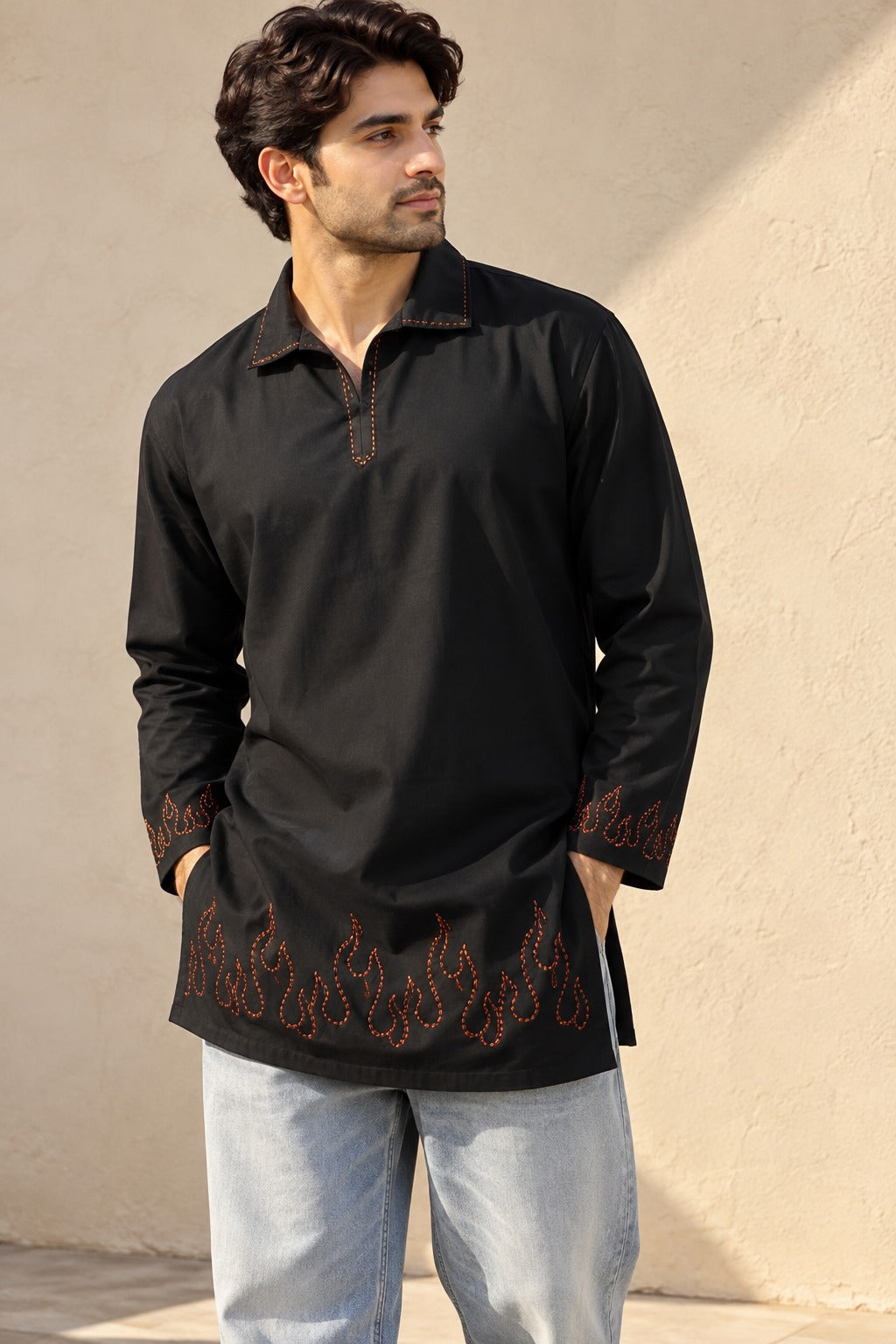 Agni Kantha Embroidery Short Kurta