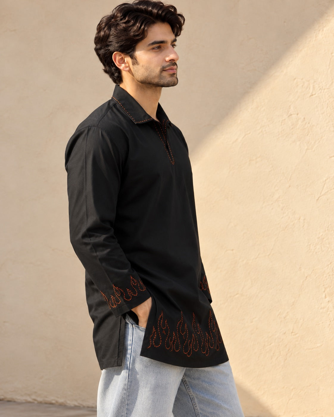 Agni Kantha Embroidery Short Kurta