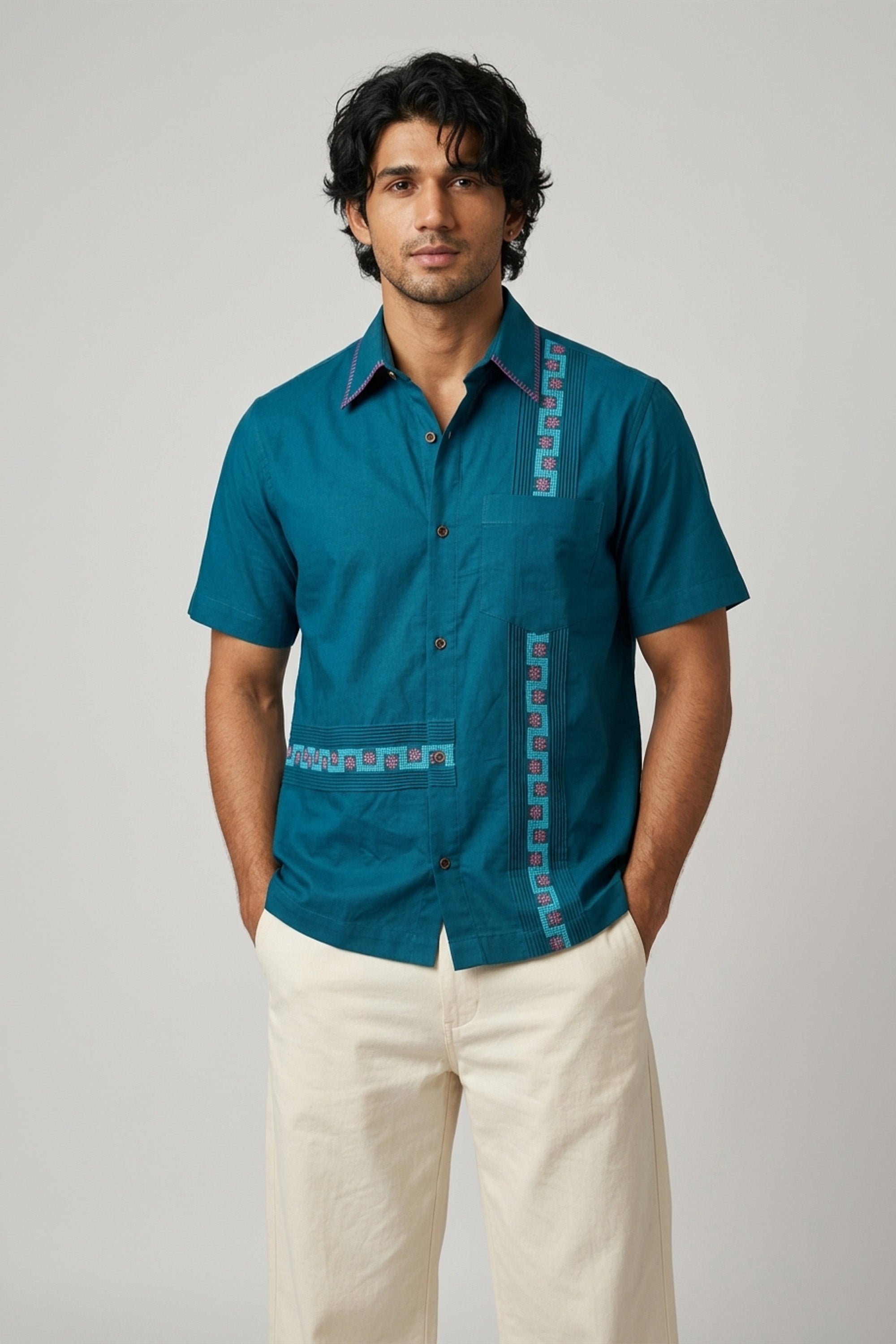 Teal Thread-line Shirt