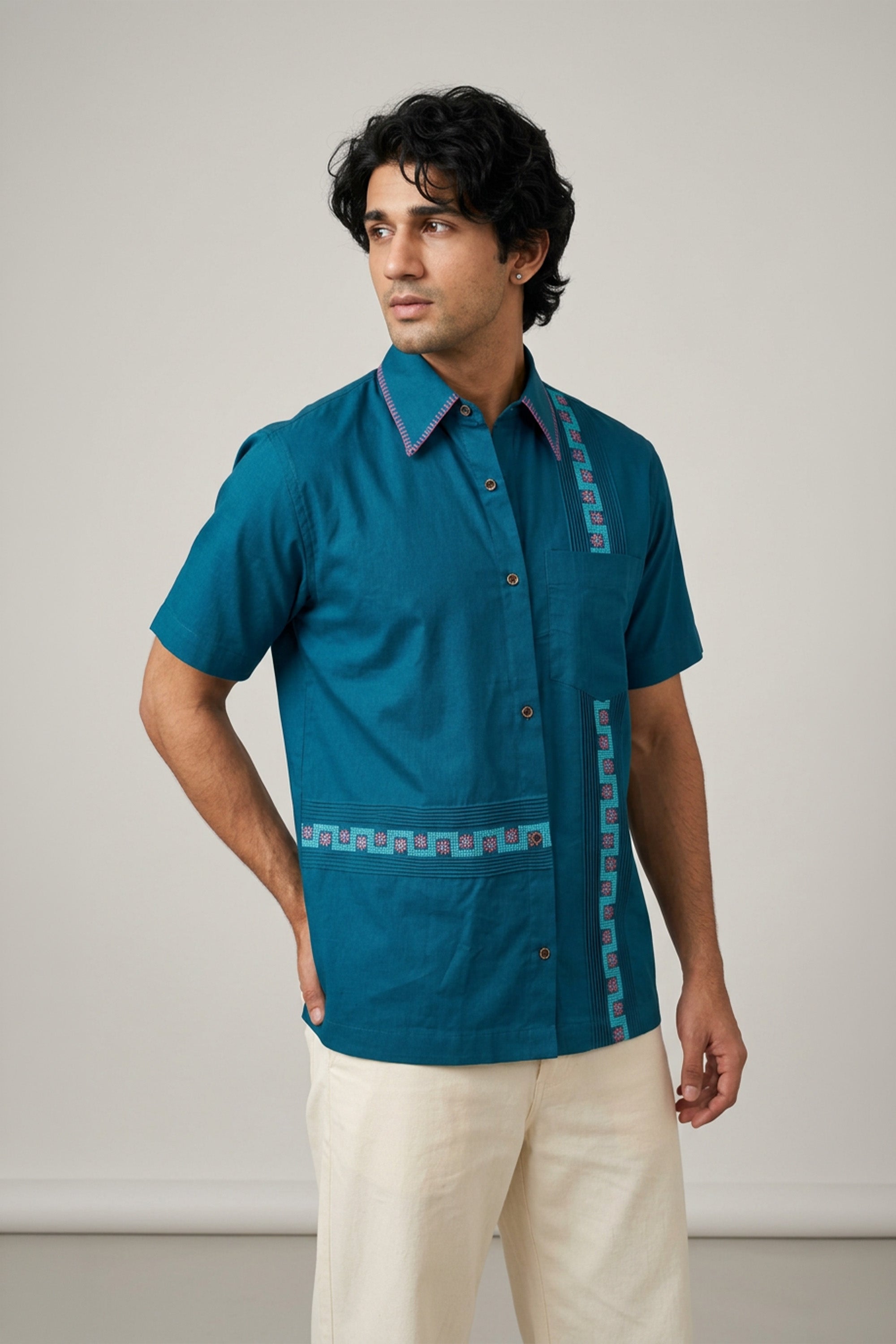 Teal Thread-line Shirt