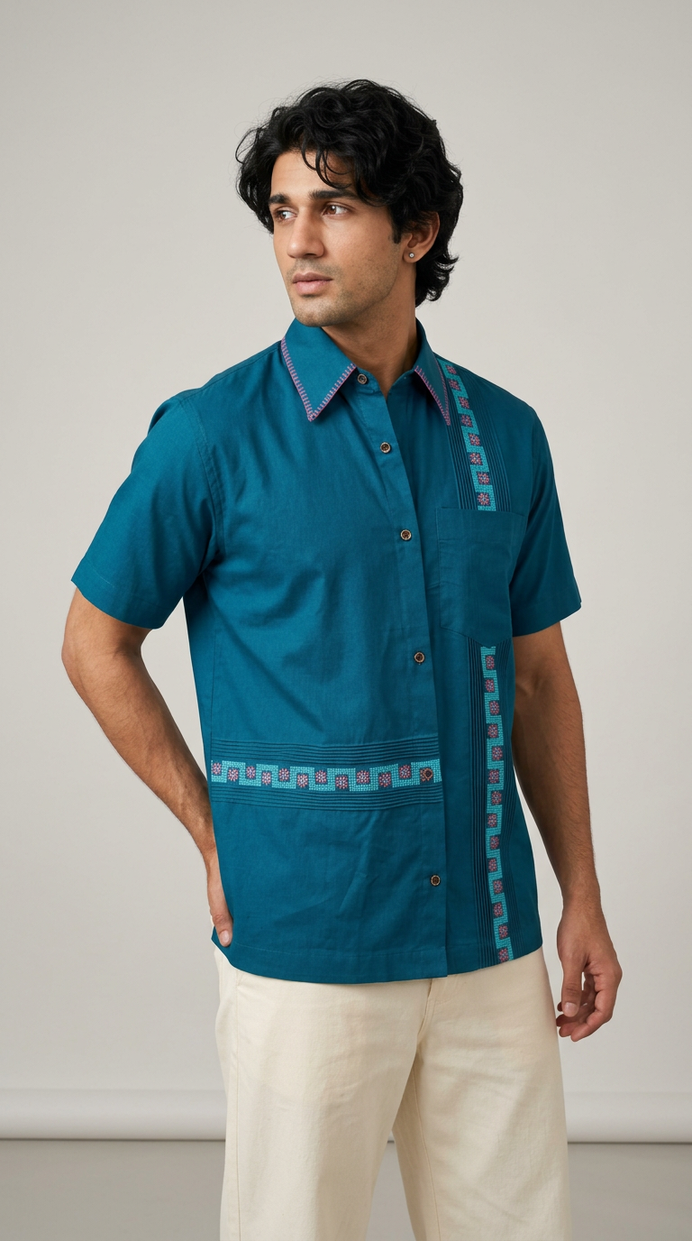 Teal Thread-line Shirt