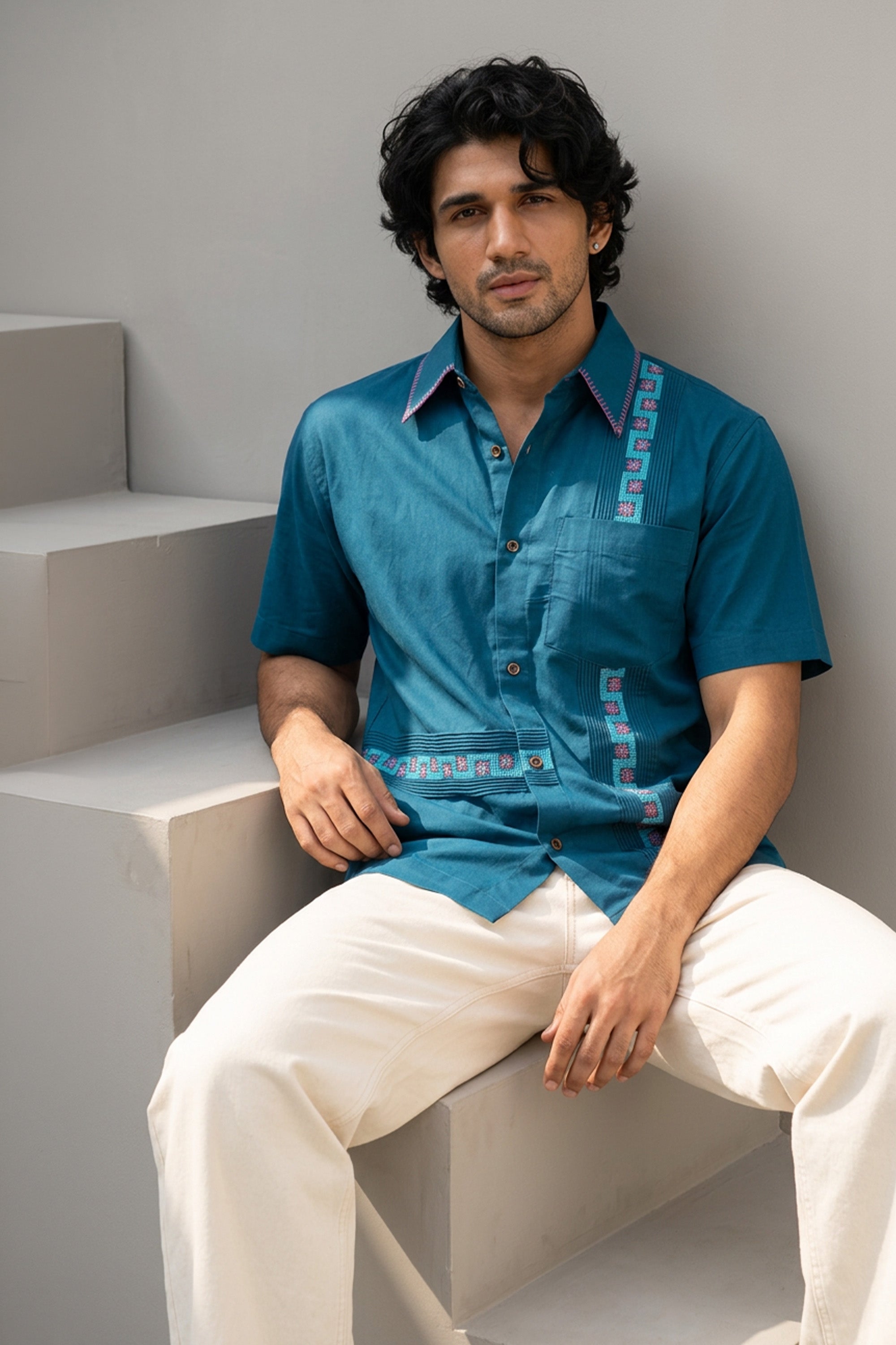 Teal Thread-line Shirt