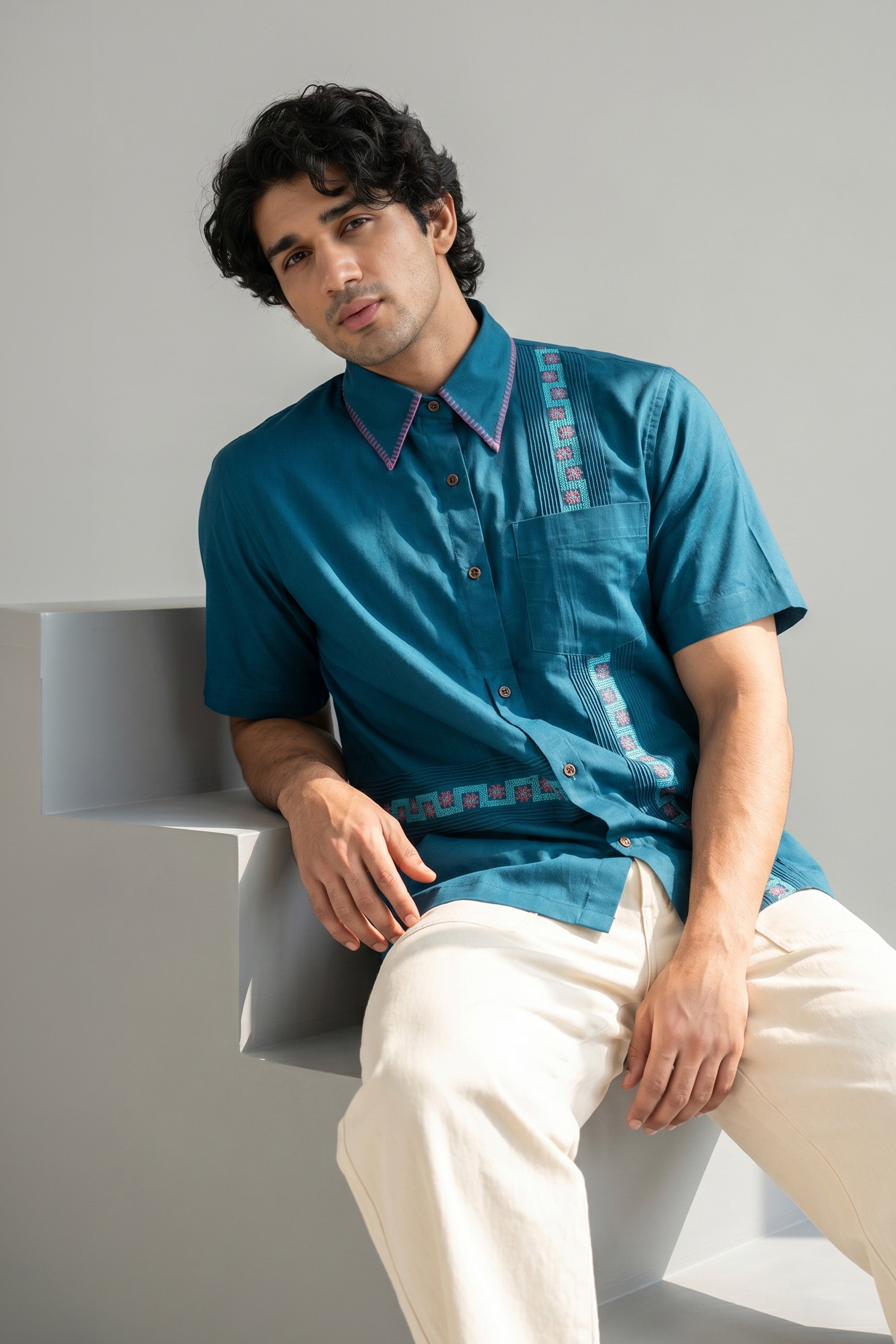 Teal Thread-line Shirt