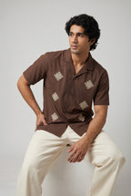 The Umber Embroidered Regular Unisex Shirt