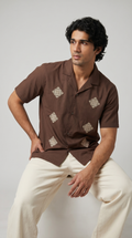 The Umber Embroidered Regular Unisex Shirt
