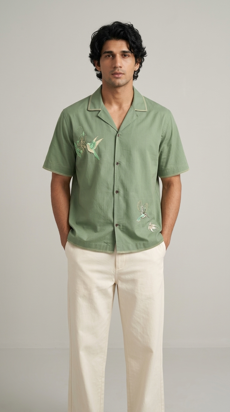 The Hummingbird Embroidery Shirt