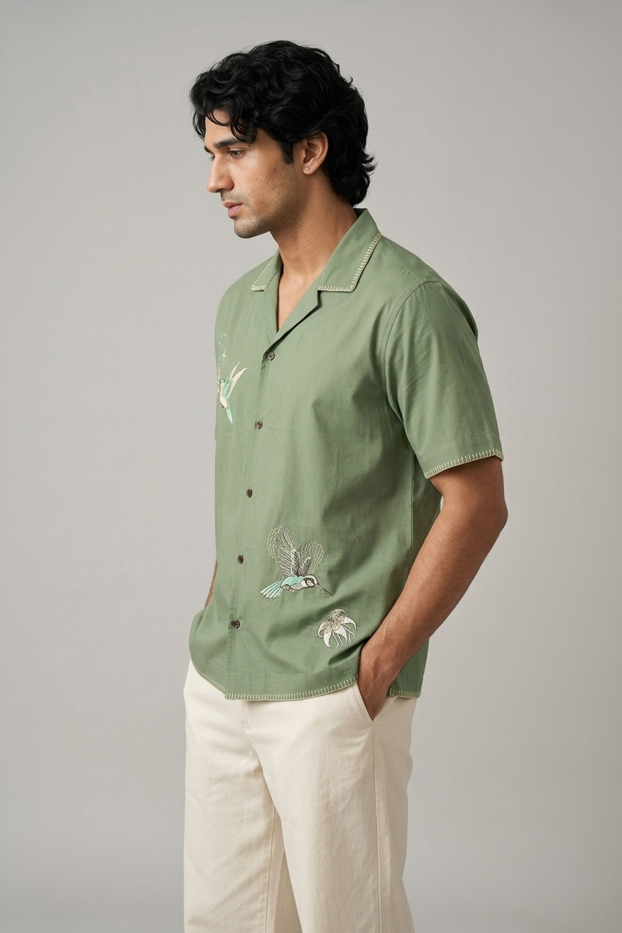 The Hummingbird Embroidery Shirt