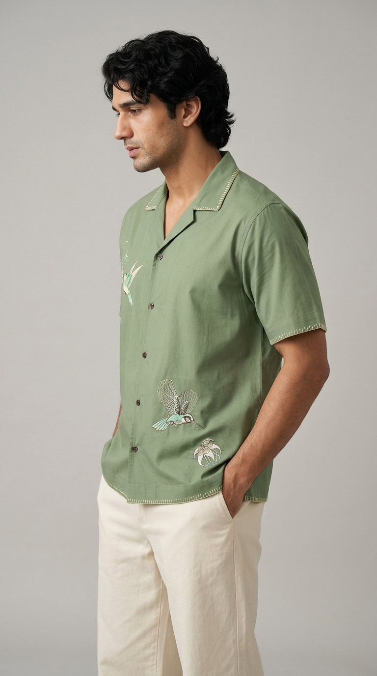 The Hummingbird Embroidery Shirt