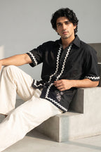 Ripple Line Embroidery Shirt