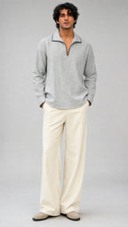 Greyline Linen Hand-Stitch Short Kurta