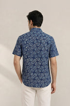 Organic Rhythm Ajrakh Indigo Shirt