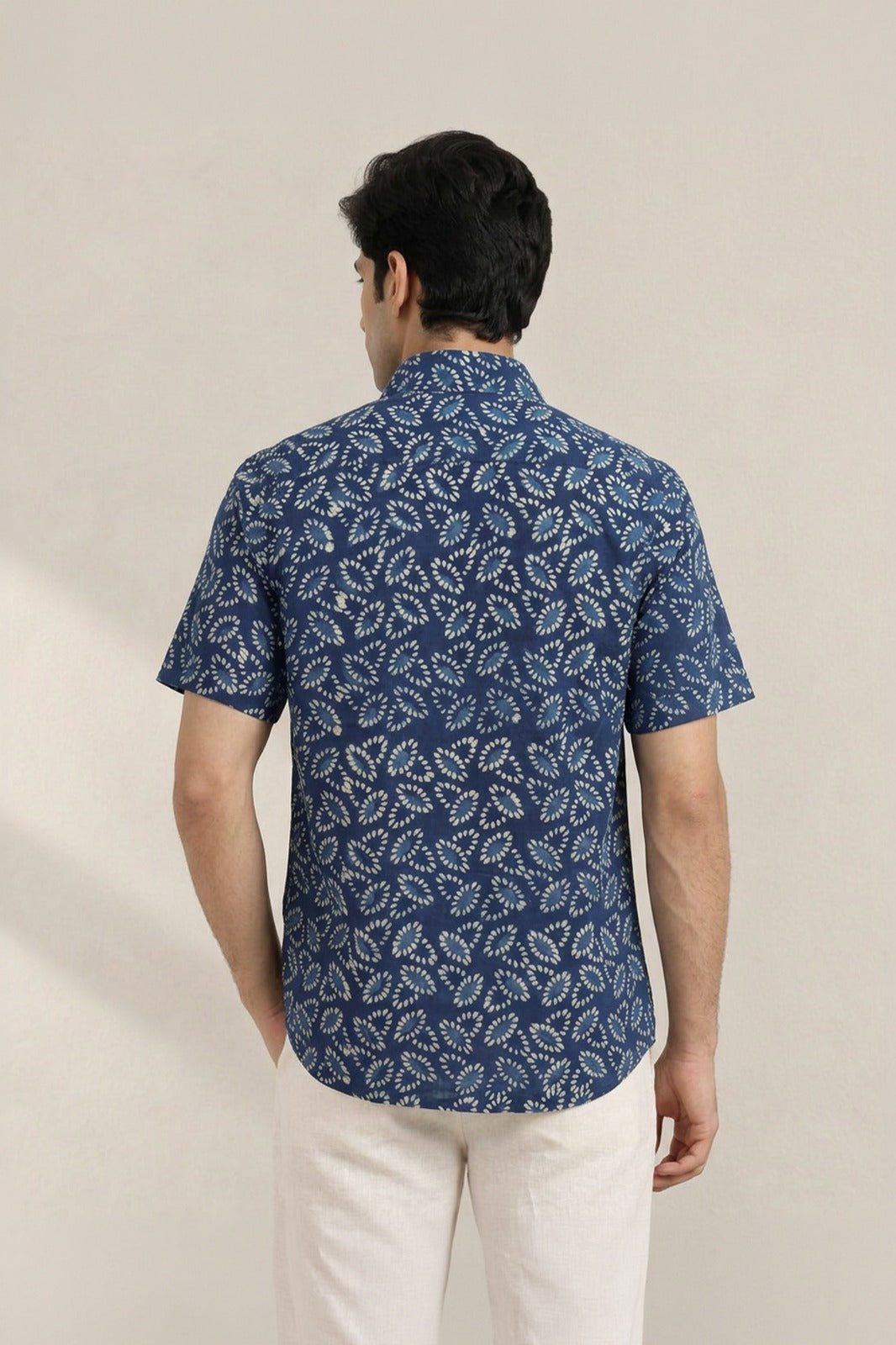 Organic Rhythm Ajrakh Indigo Shirt