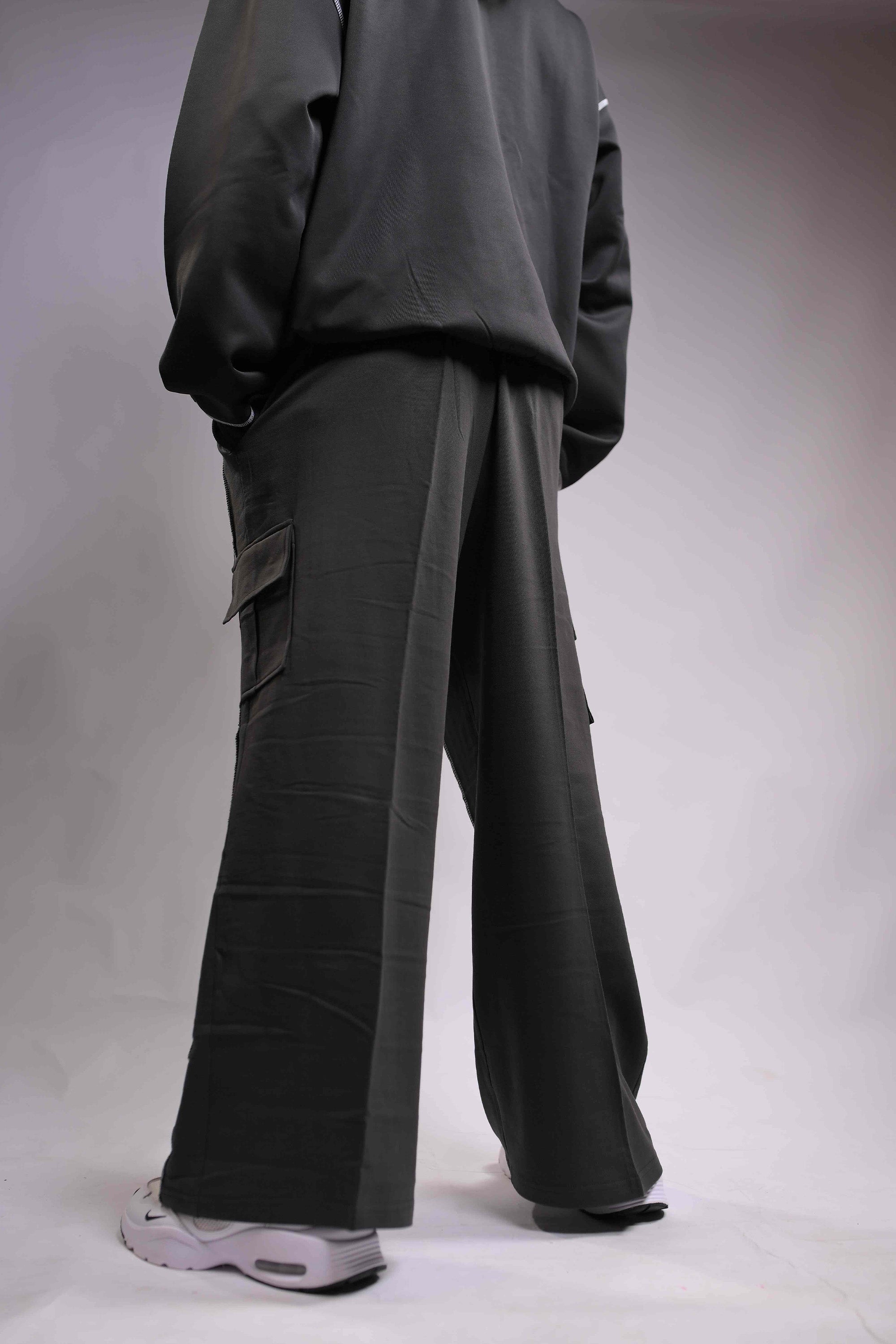 Linear Stitch Wide-Leg Pants